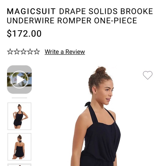 MAGICSUIT DRAPE SOLIDS BROOKE
UNDERWIRE ROMPER 1-PIECE Bare
Necessities 16W $172 - Picture 2 of 6